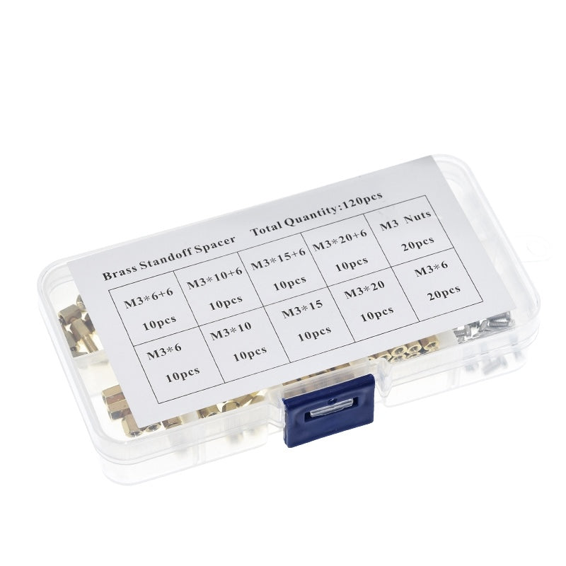 Set 120 Distanțiere din Alamă M3 pentru PCB, Șuruburi și Piulițe