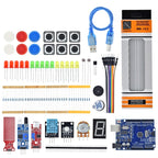 Kit Starter Arduino Uno R3 CH340 cu Senzori de Sunet, Apă și Distanță