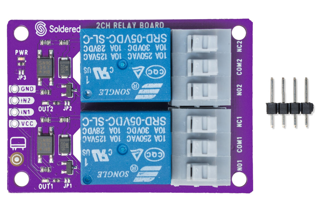 Modul Releu 2 Canale 250V 10A pentru Arduino, ESP32 și Raspberry Pi