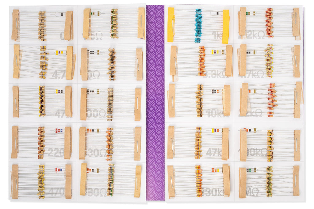 Set 400 Rezistențe 1/4W, 20 Valori x 20 Bucăți, Organizate pe Valori