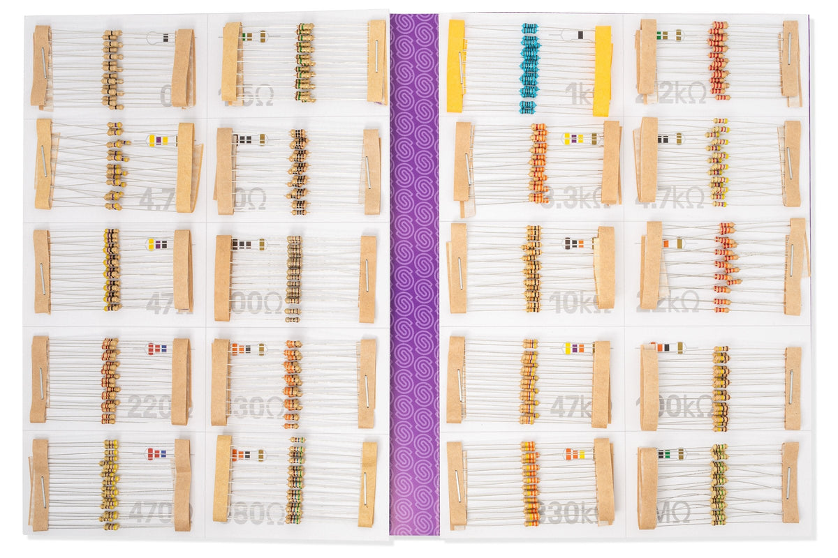 Set 400 Rezistențe 1/4W, 20 Valori x 20 Bucăți, Organizate pe Valori