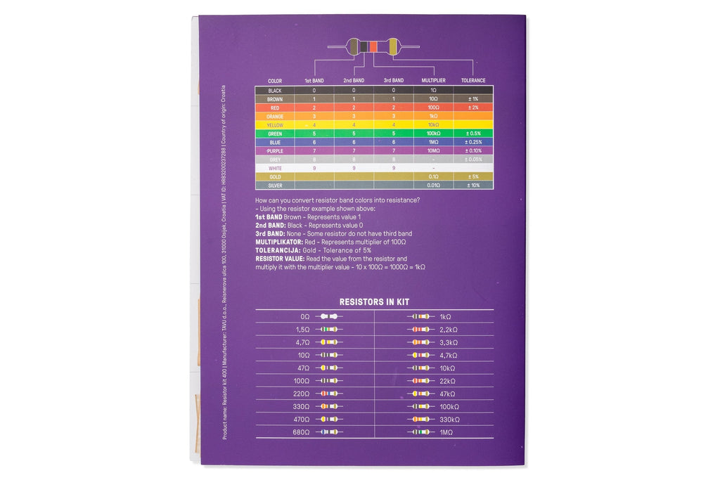 Set 400 Rezistențe 1/4W, 20 Valori x 20 Bucăți, Organizate pe Valori