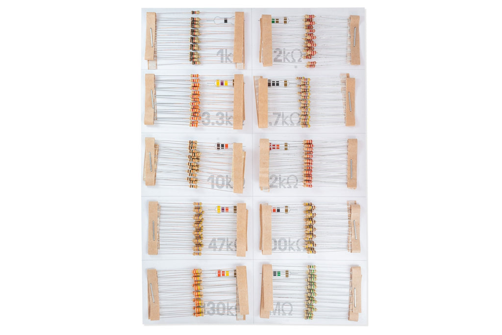 Set 400 Rezistențe 1/4W, 20 Valori x 20 Bucăți, Organizate pe Valori