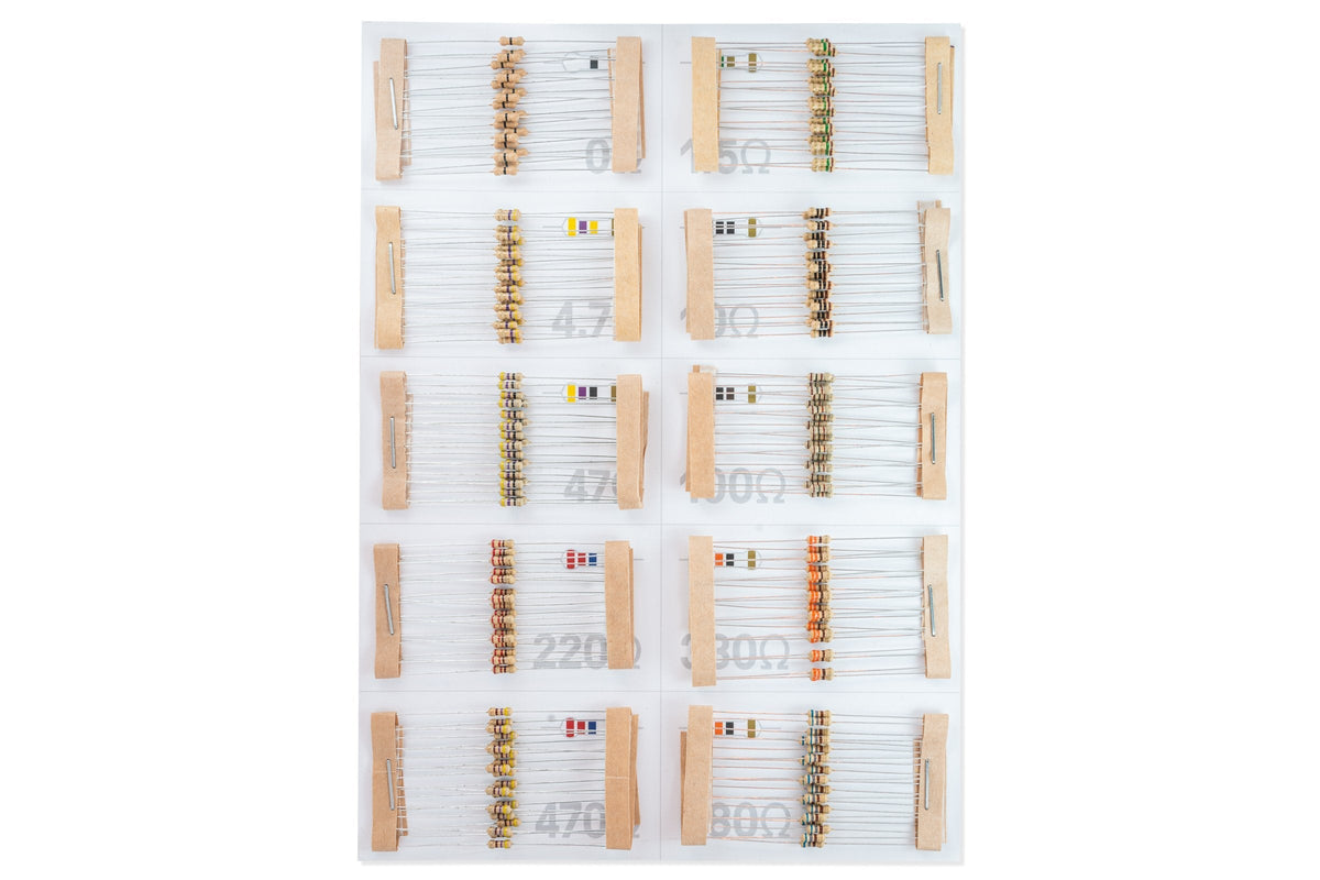 Set 400 Rezistențe 1/4W, 20 Valori x 20 Bucăți, Organizate pe Valori