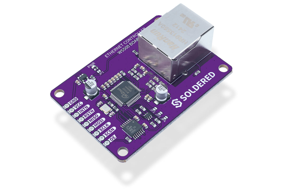 Modul W5500 conectat cu cablu de retea