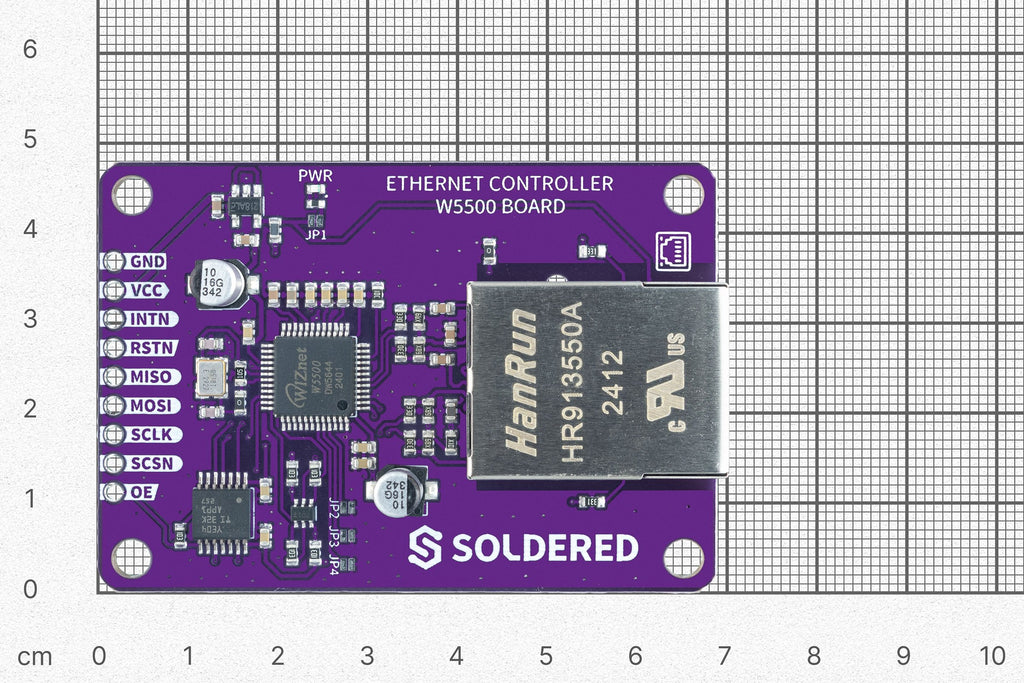 Modul W5500 conectat la o placa de dezvoltare