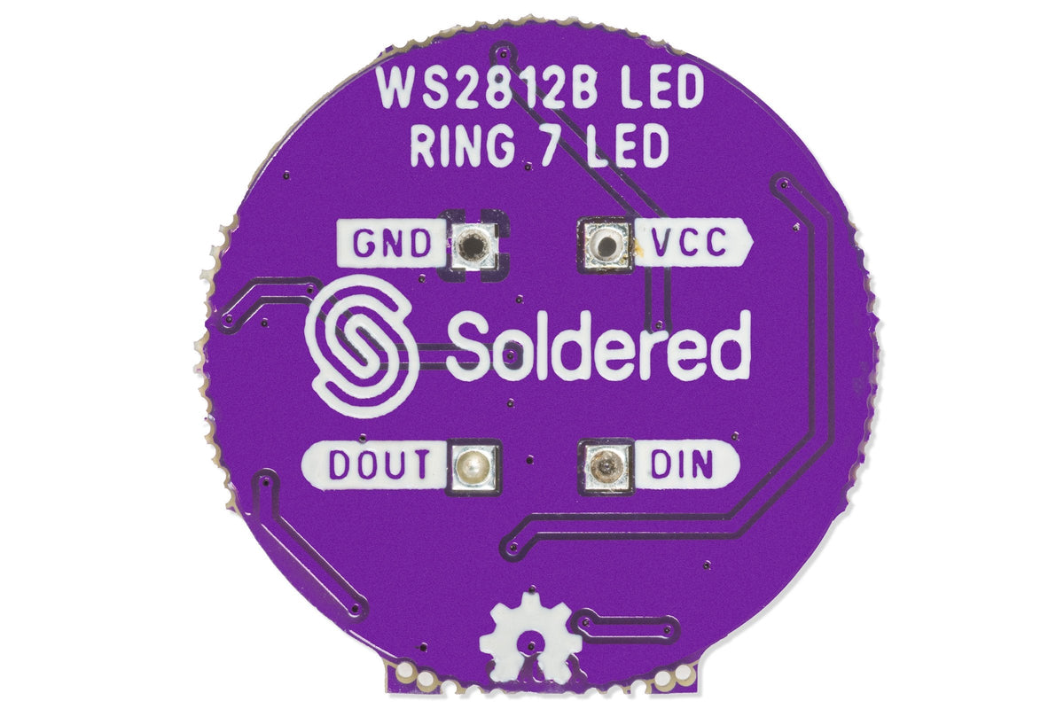 Inel LED Inteligent WS2812B cu 7 LED-uri RGB Adresabile