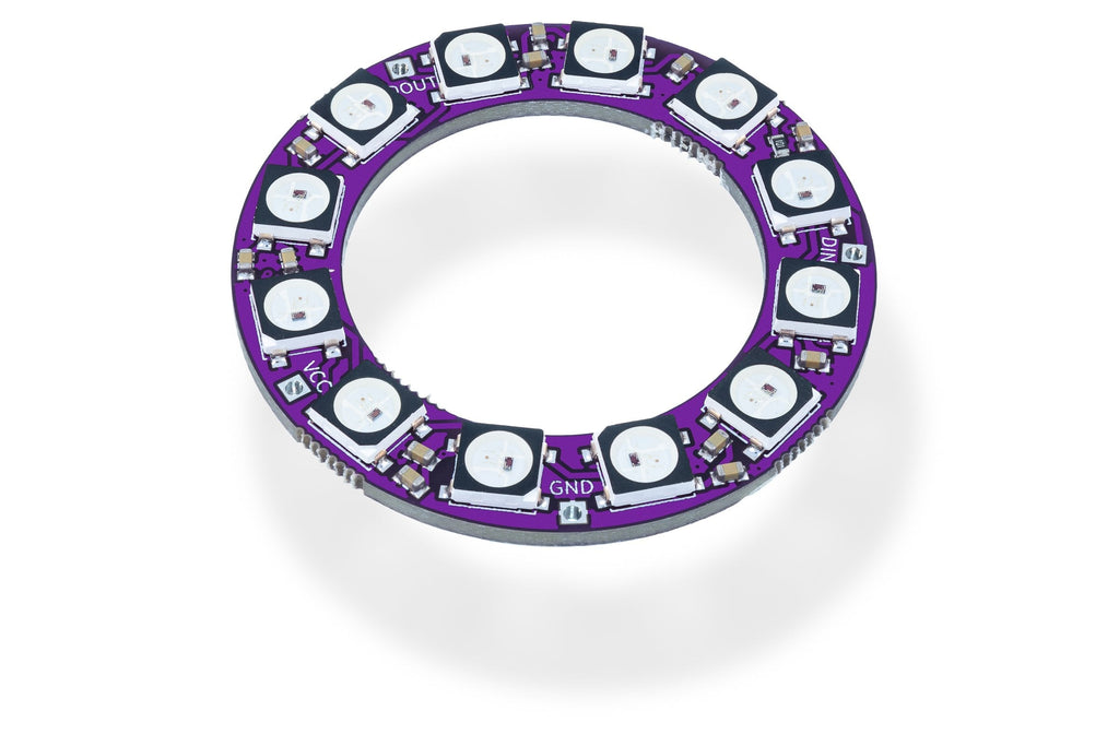 Inel LED Inteligent WS2812B cu 12 LED-uri RGB Adresabile