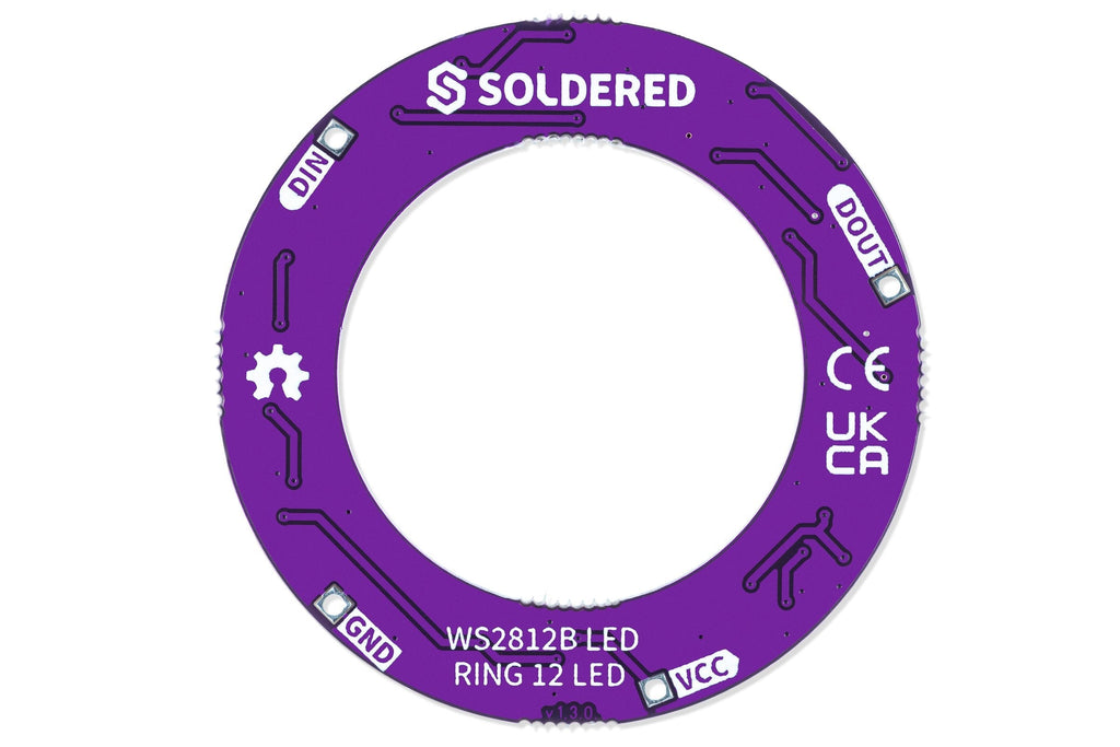 Inel LED Inteligent WS2812B cu 12 LED-uri RGB Adresabile