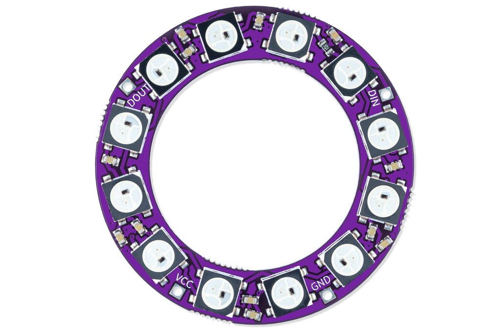 Inel LED Inteligent WS2812B cu 12 LED-uri RGB Adresabile