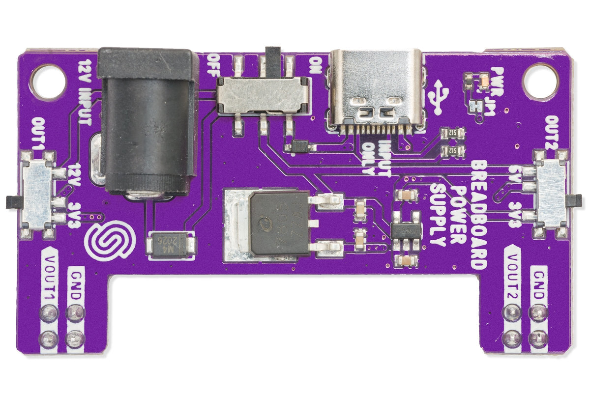 Sursă de Alimentare Breadboard 3,3 V, 5 V și 12 V, cu USB-C și Jack DC