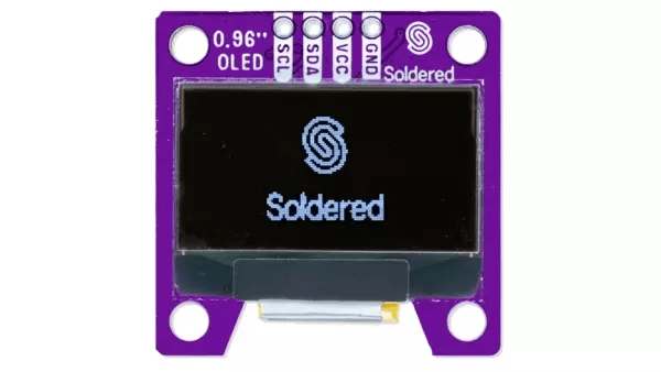 Afișaj OLED 0,96 inch I2C SSD1306 128x64 cu Qwiic, Pixeli Albi