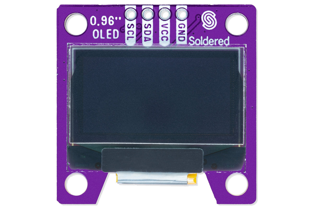 Afișaj OLED 0,96 inch I2C SSD1306 128x64 cu Qwiic, Pixeli Albi