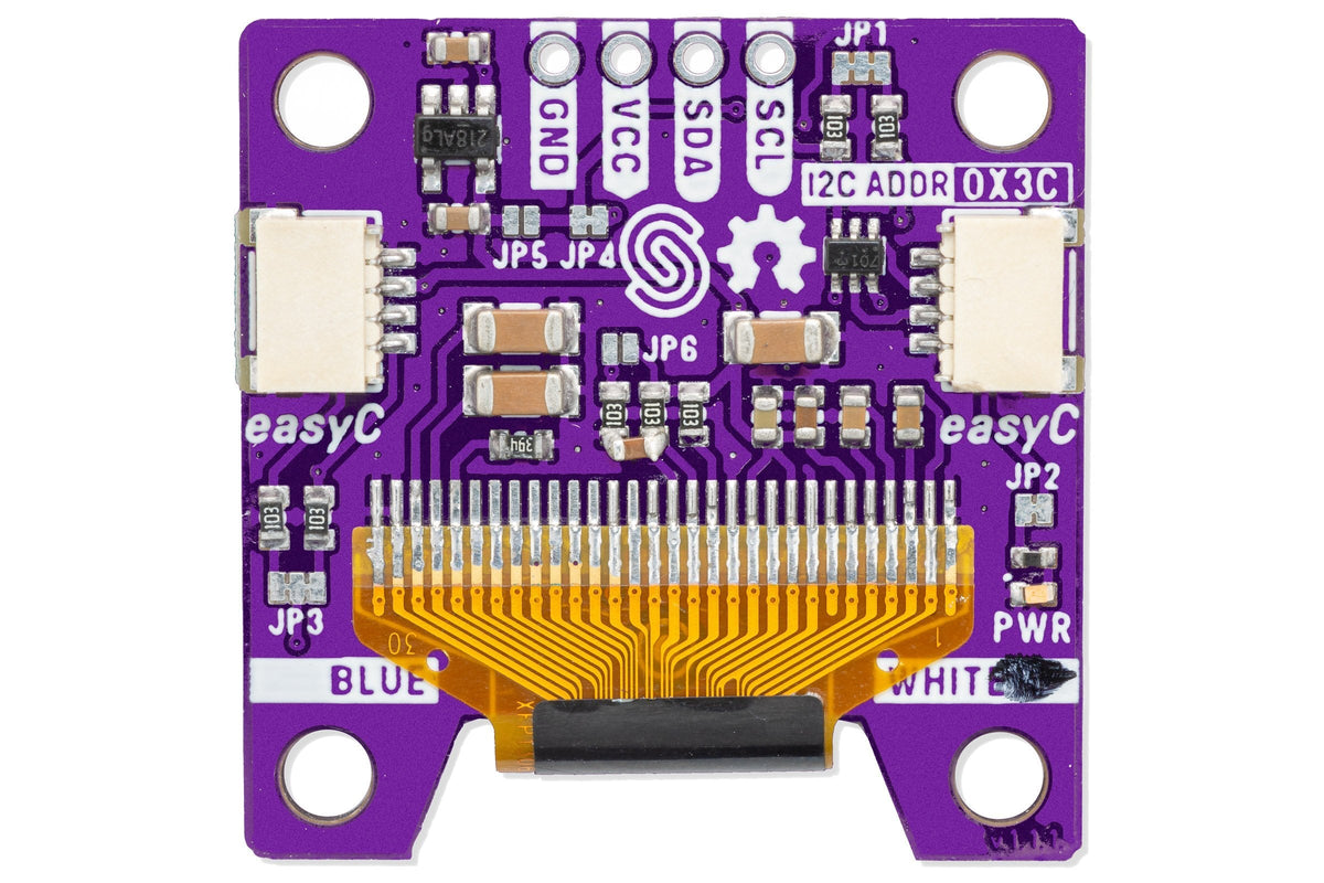 Afișaj OLED 0,96 inch I2C SSD1306 128x64 cu Qwiic, Pixeli Albi