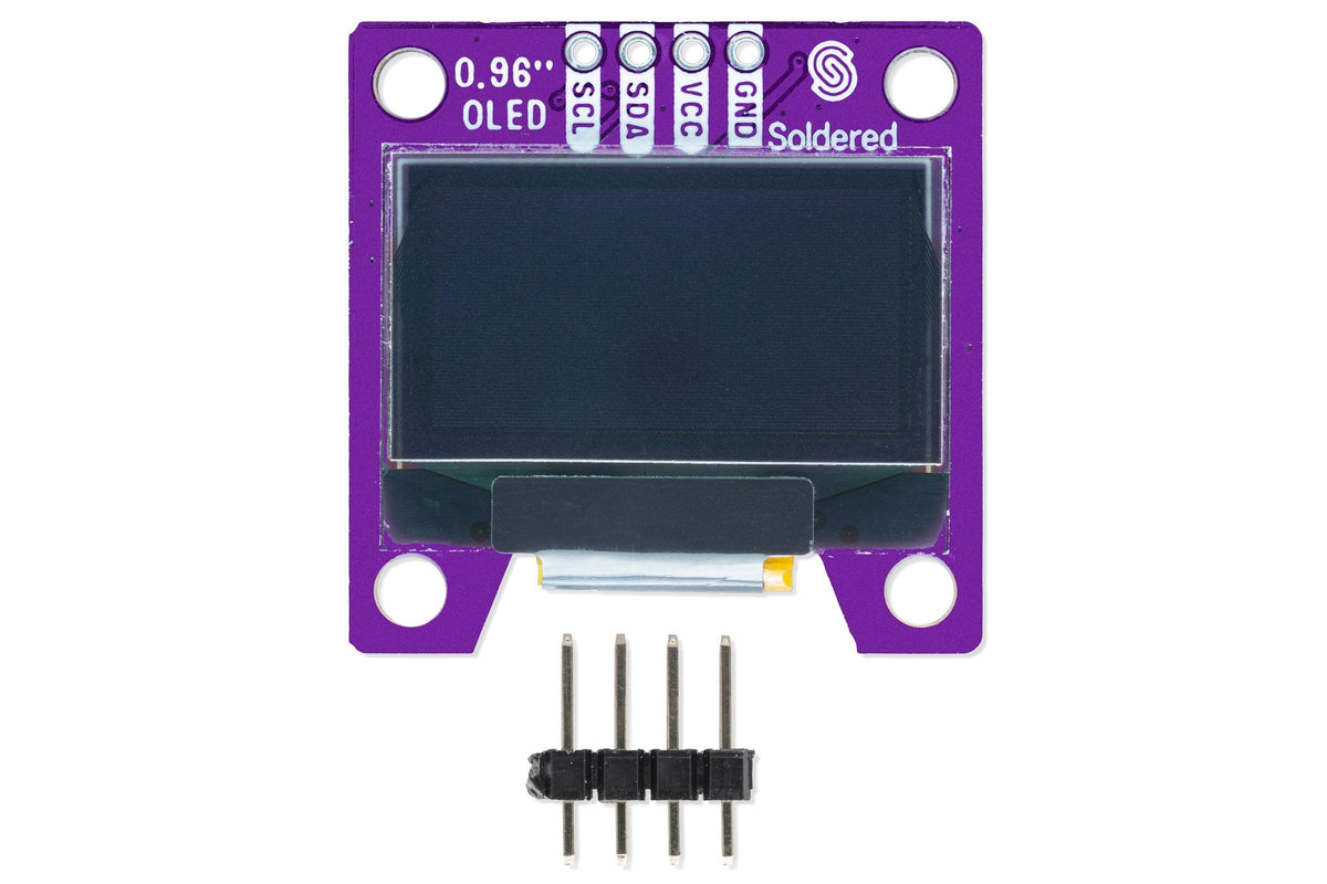 Afișaj OLED 0,96 inch I2C SSD1306 128x64 cu Qwiic, Pixeli Albi