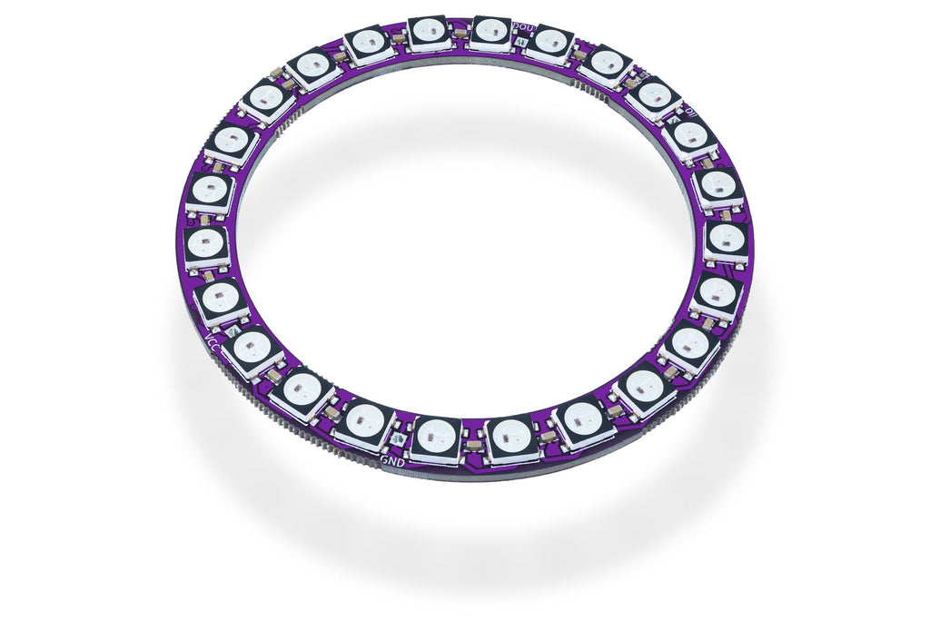 Inel LED Inteligent WS2812B cu 24 de LED-uri RGB Adresabile, 67 mm
