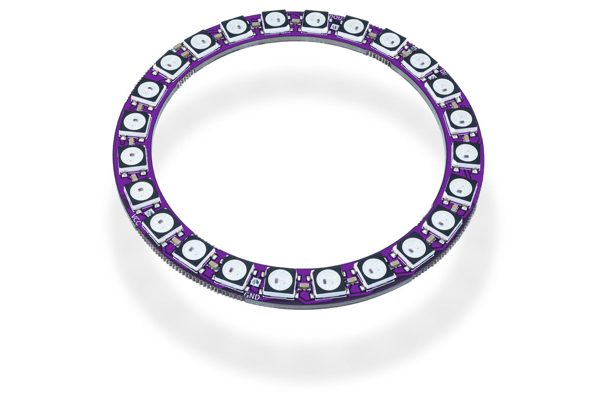 Inel LED Inteligent WS2812B cu 24 de LED-uri RGB Adresabile, 67 mm