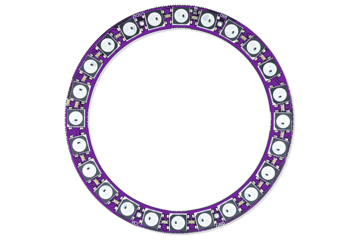 Inel LED Inteligent WS2812B cu 24 de LED-uri RGB Adresabile, 67 mm