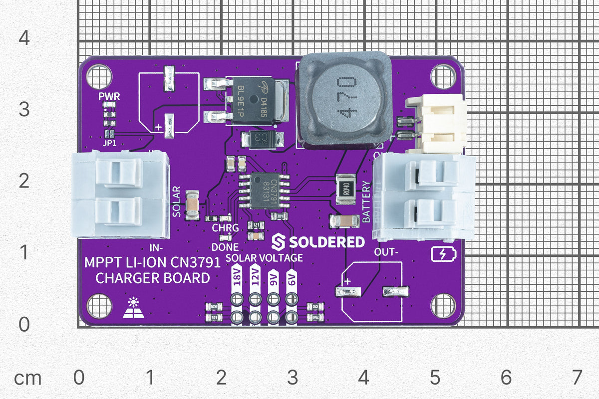 Modul MPPT CN3791 conectat la panou solar si acumulator