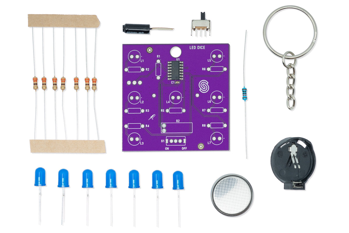 Kit de Lipit Zar Electronic cu LED-uri, Senzor de Vibrație și Breloc