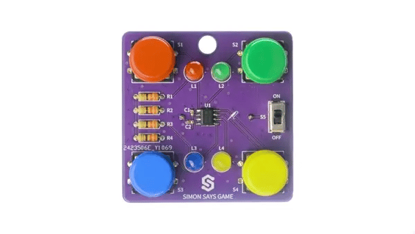 Kit de Lipit Joc Simon Says cu Microcontroler Preprogramat și Breloc
