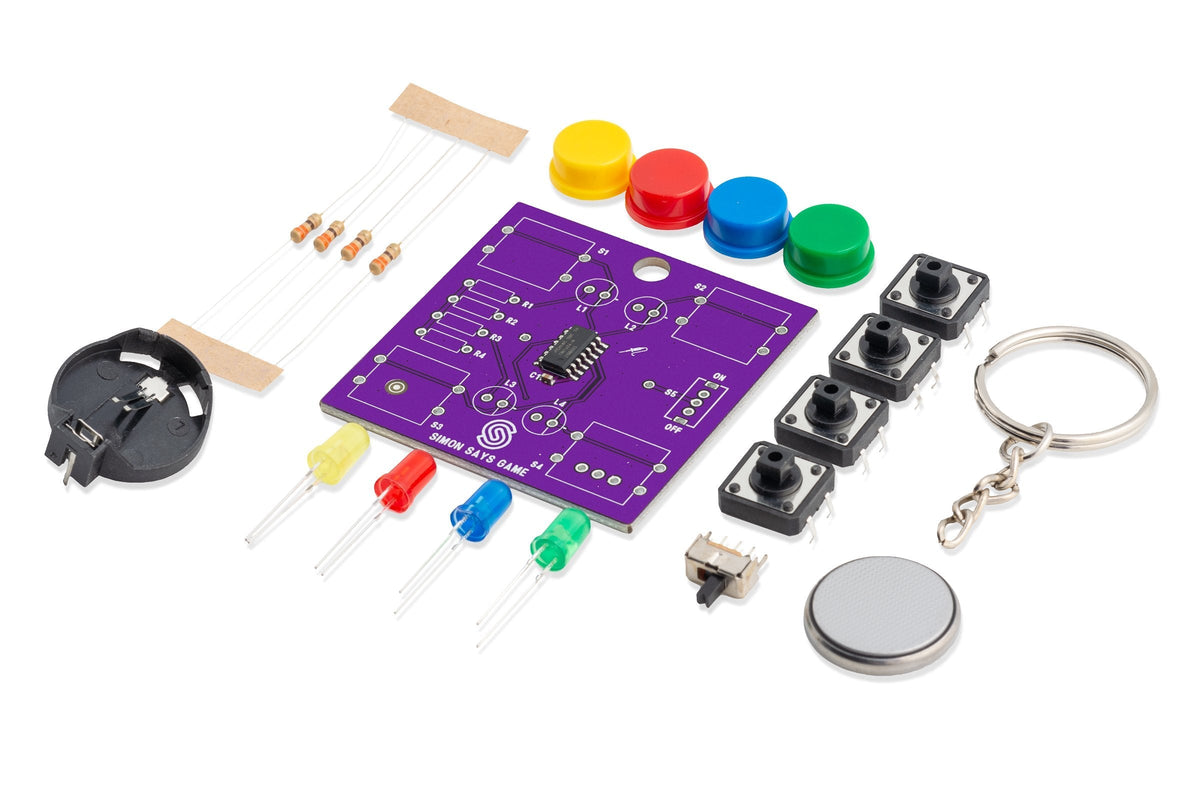 Kit de Lipit Joc Simon Says cu Microcontroler Preprogramat și Breloc