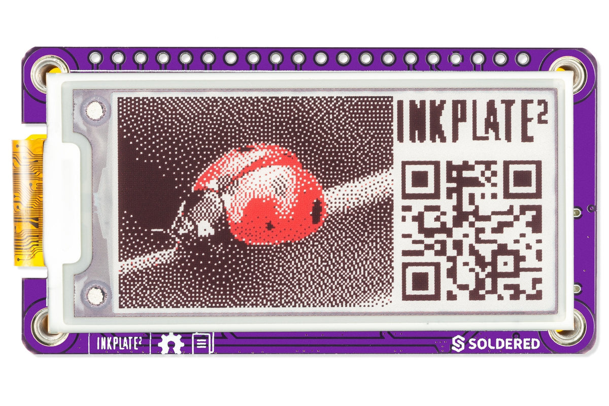 Inkplate 2 Display E-Paper 2,13 inch în Trei Culori cu ESP32 și Wi-Fi