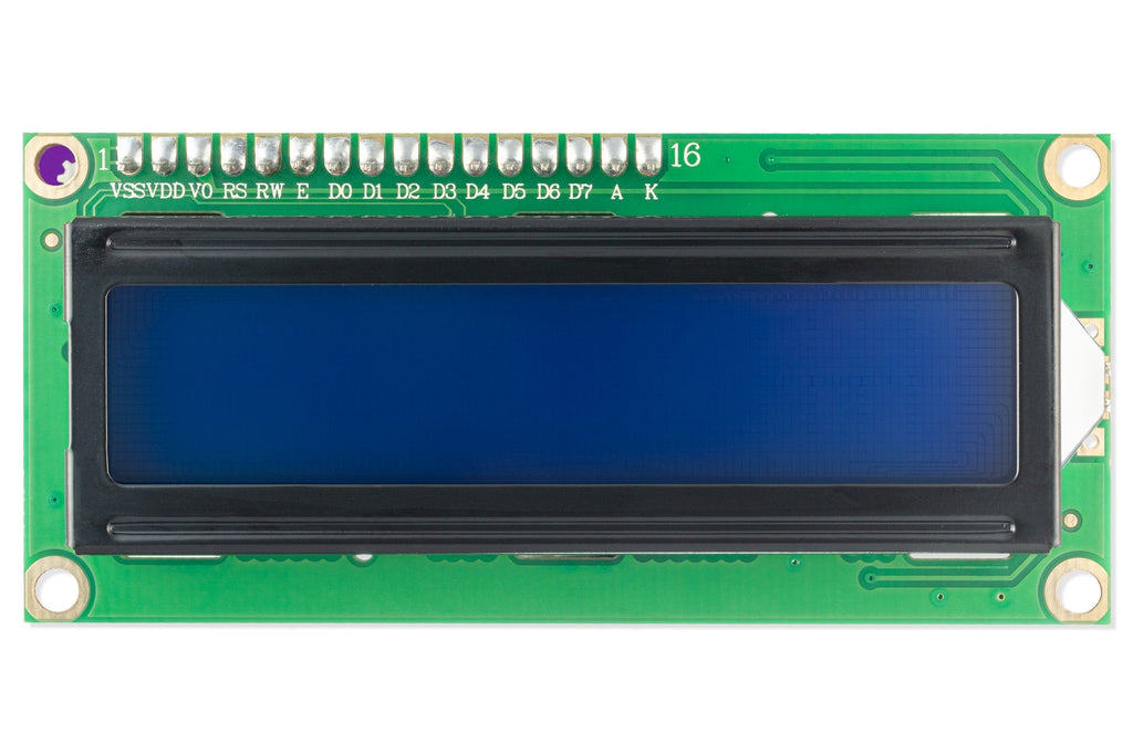 LCD 16x2 vedere spate cu adaptorul I2C lipit