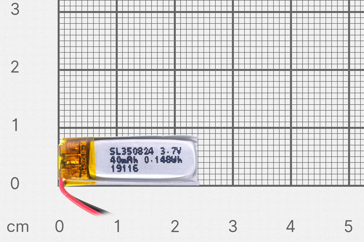 Acumulator Li-Po 40 mAh 3,7 V 350824 cu Conector JST și Circuit de Protecție