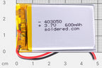 Acumulator Li-Po Ultra-Subțire 600 mAh 3,7 V 403050 cu Conector JST