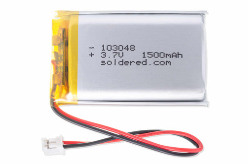 Acumulator Li-Po 1500 mAh 3,7 V 103048 cu Conector JST și Circuit de Protecție