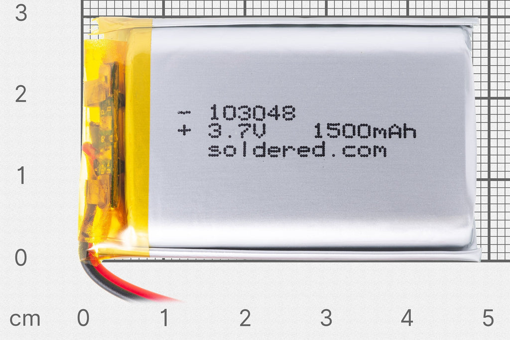 Acumulator Li-Po 1500 mAh 3,7 V 103048 cu Conector JST și Circuit de Protecție