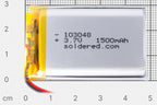 Acumulator Li-Po 1500 mAh 3,7 V 103048 cu Conector JST și Circuit de Protecție