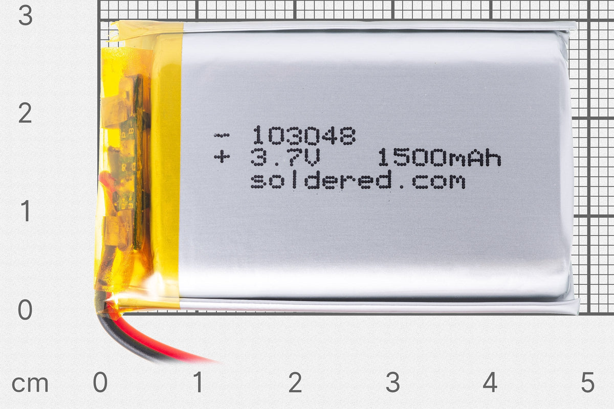 Acumulator Li-Po 1500 mAh 3,7 V 103048 cu Conector JST și Circuit de Protecție