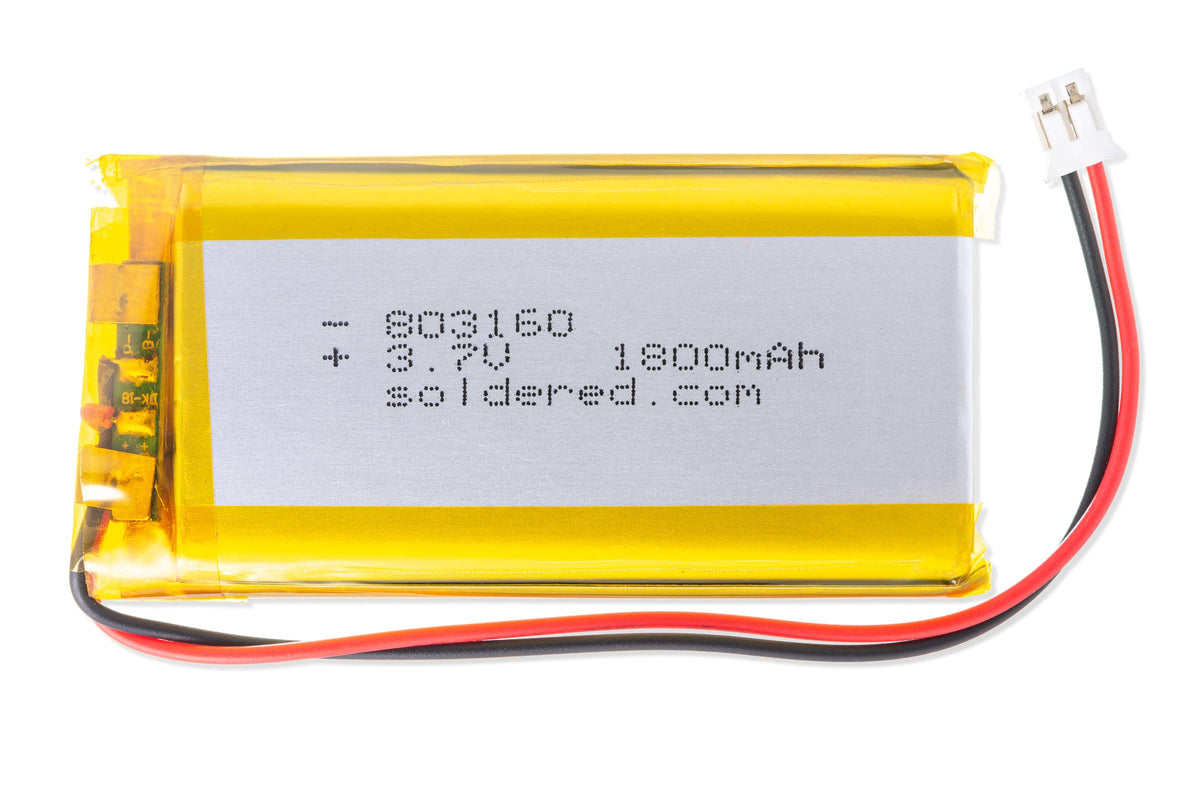 Acumulator Li-Po 1800 mAh 3,7 V 803160 cu Conector JST și Circuit de Protecție