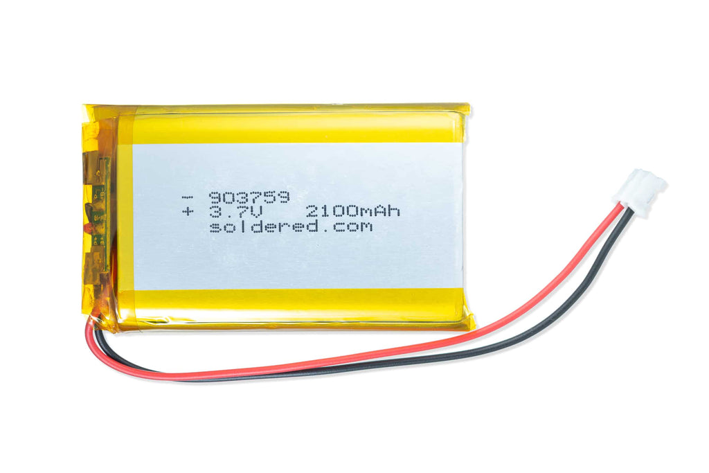 Acumulator Li-Po 2100 mAh 3,7 V 903759 cu Conector JST și Circuit de Protecție