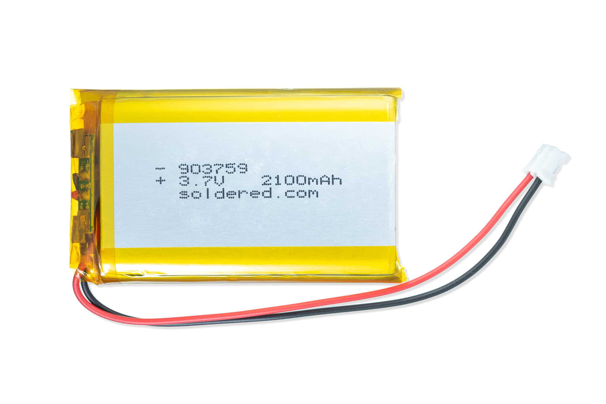 Acumulator Li-Po 2100 mAh 3,7 V 903759 cu Conector JST și Circuit de Protecție
