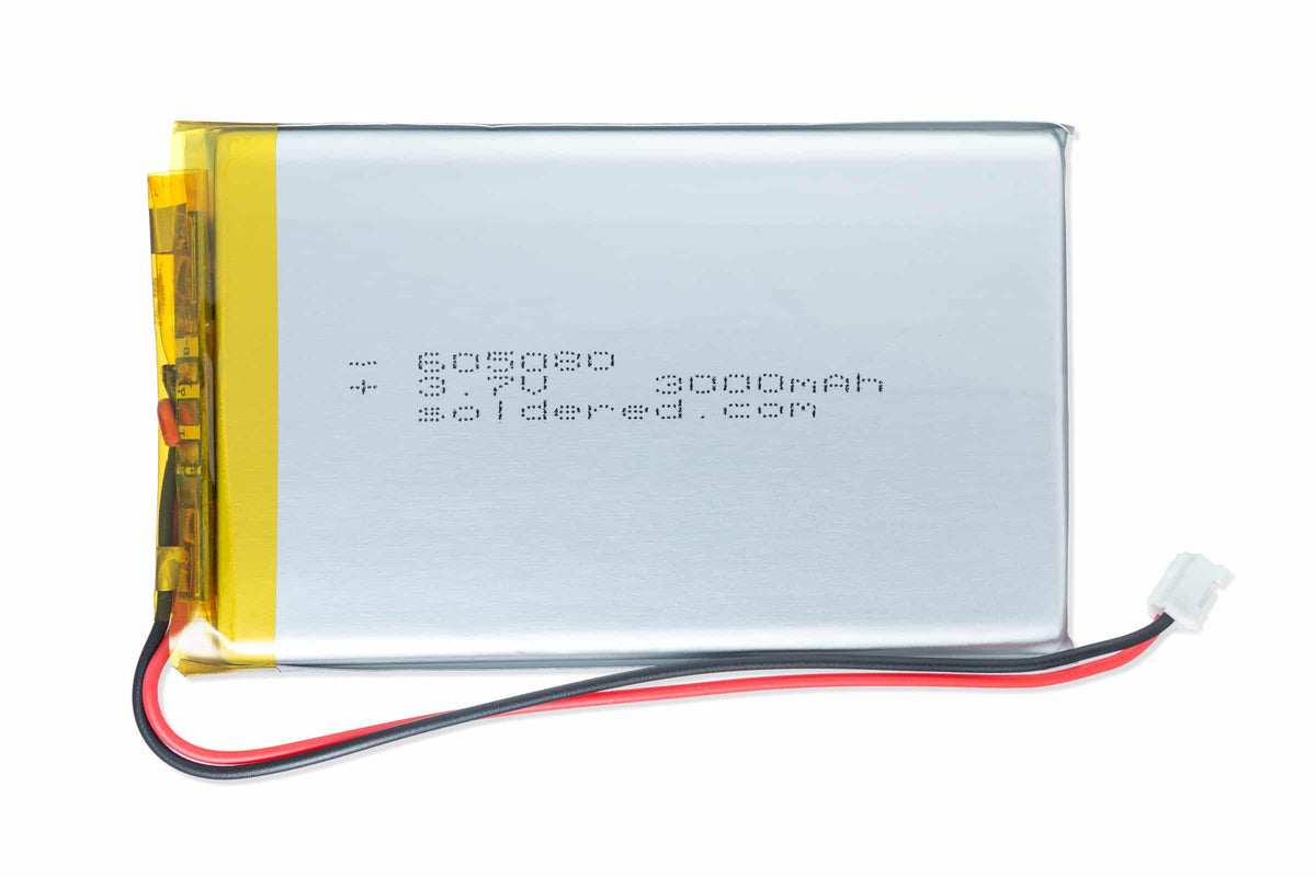 Acumulator Li-Po 3000 mAh 3,7 V 605080 cu Conector JST și Circuit de Protecție