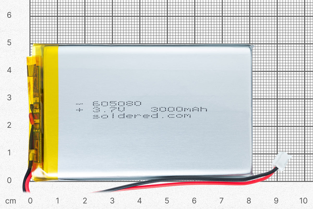 Acumulator Li-Po 3000 mAh 3,7 V 605080 cu Conector JST și Circuit de Protecție
