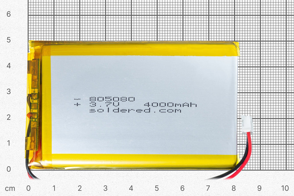 Acumulator Li-Ion 4000 mAh 3,7 V cu Conector JST și Circuit de Protecție