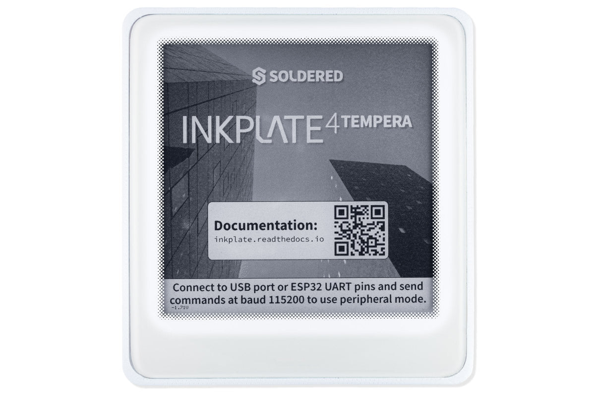 Inkplate 4TEMPERA E-Paper Touchscreen 3,8 inch cu ESP32, Senzori și Acumulator