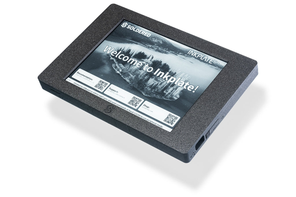 Inkplate 6FLICK detaliu conectori Qwiic si USB-C