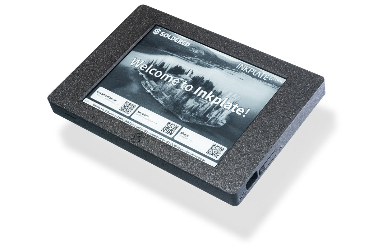 Inkplate 6FLICK detaliu conectori Qwiic si USB-C