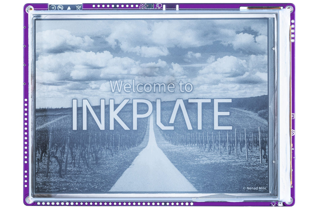 Inkplate 6MOTION afisand o interfata cu meniuri
