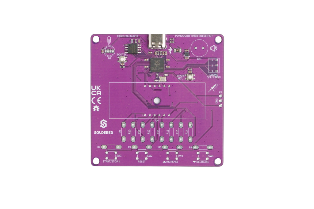 Kit de Lipit Cronometru Pomodoro cu RP2040, Afișaj 7 Segmente și MicroPython