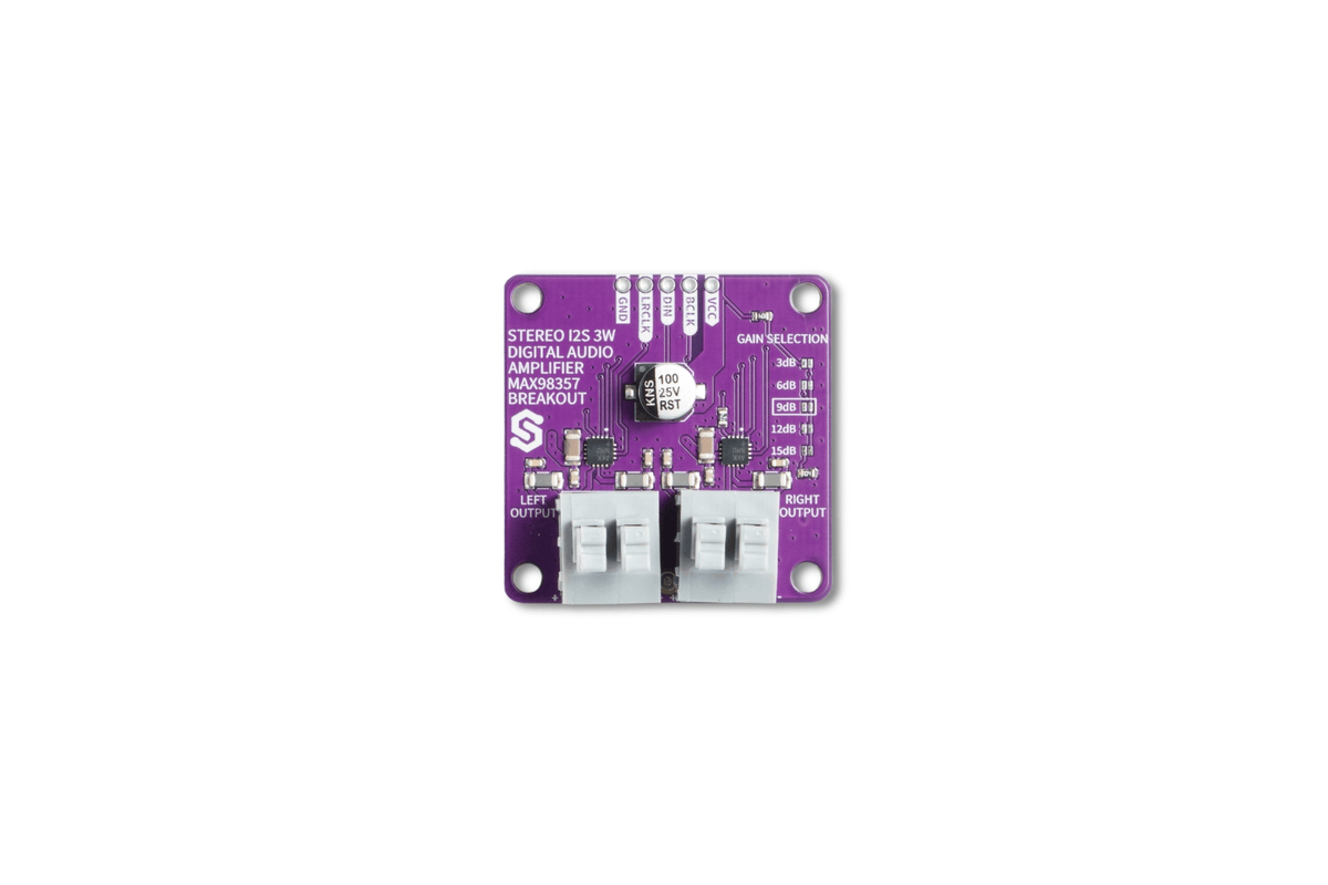 Amplificator Audio Stereo I2S MAX98357A 2 x 3 W, cu Câștig Reglabil
