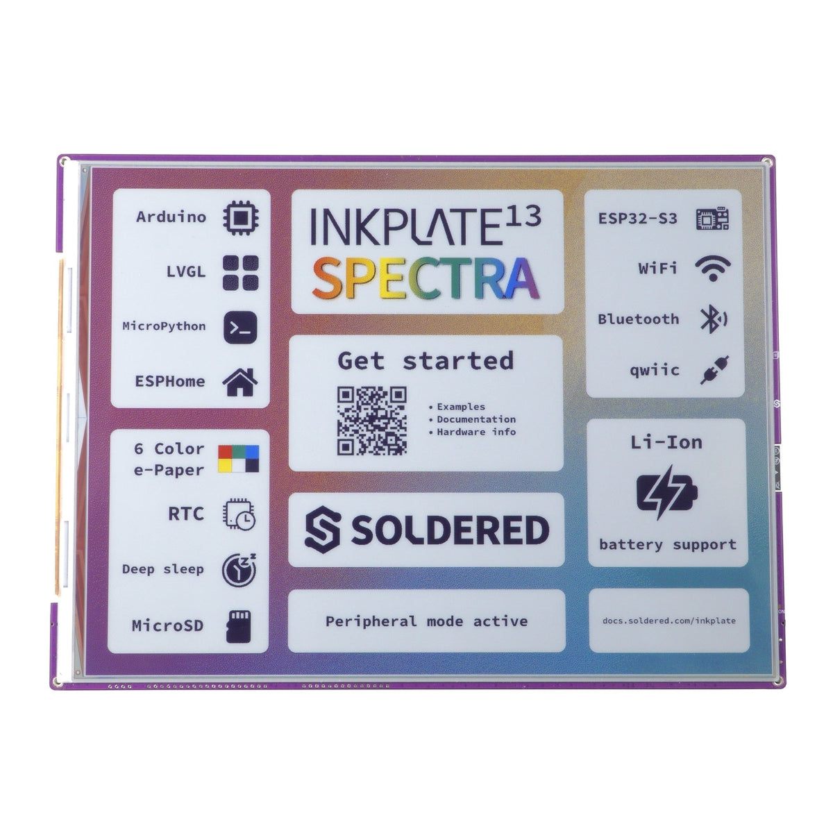Inkplate 13SPECTRA placa e-paper color 13,3 inch