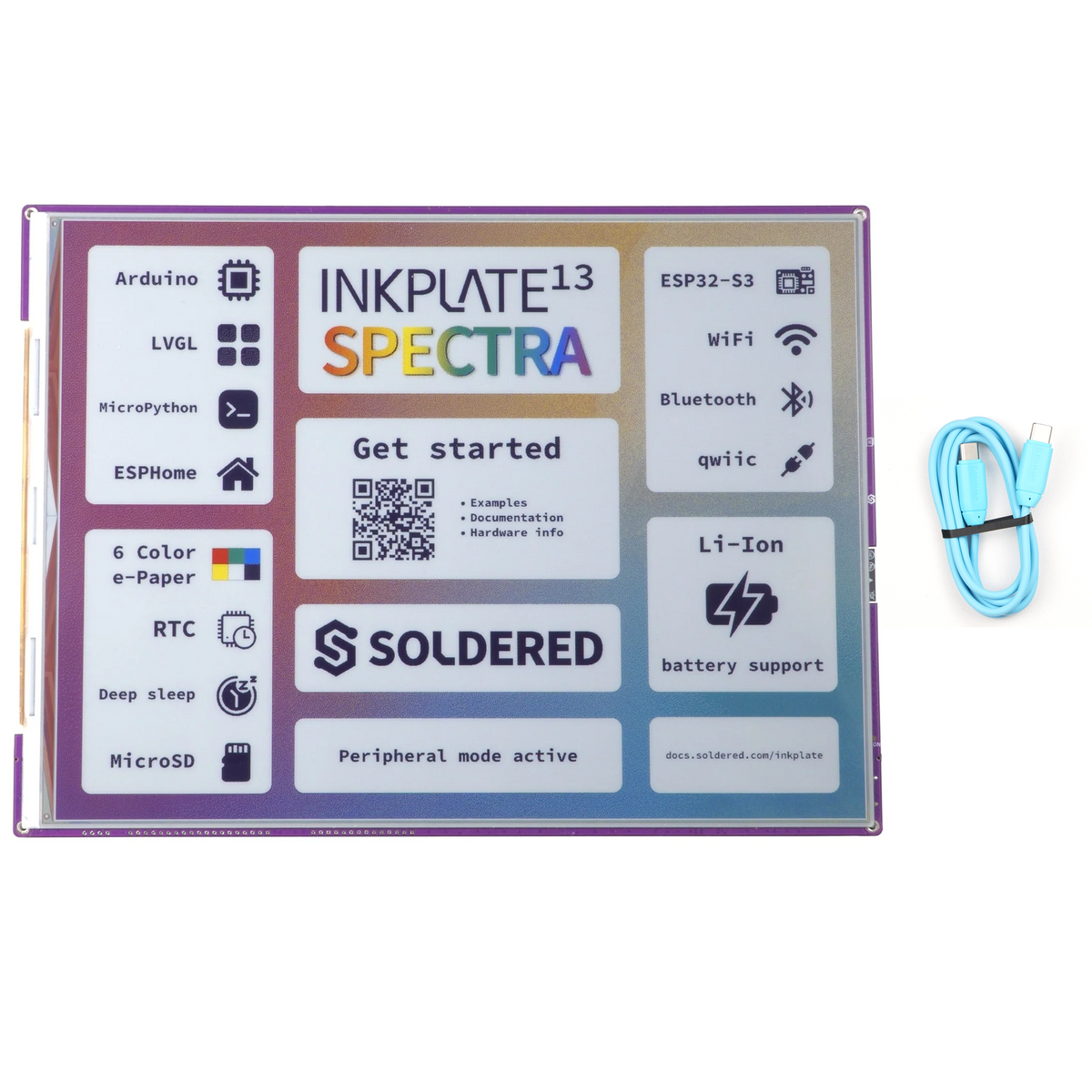 Inkplate 13SPECTRA schema componentelor de pe placa