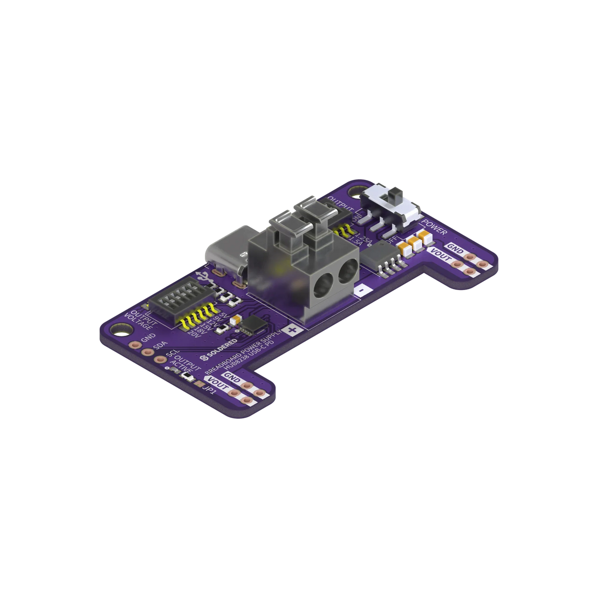 Sursă de Alimentare pentru Breadboard USB-C PD HUSB238, 5-20 V