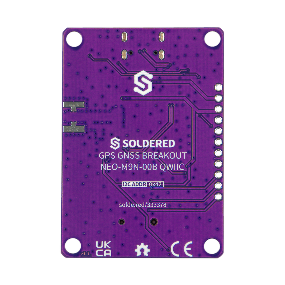 Modul NEO-M9N detaliu jumper JP4 pentru UART sau I2C